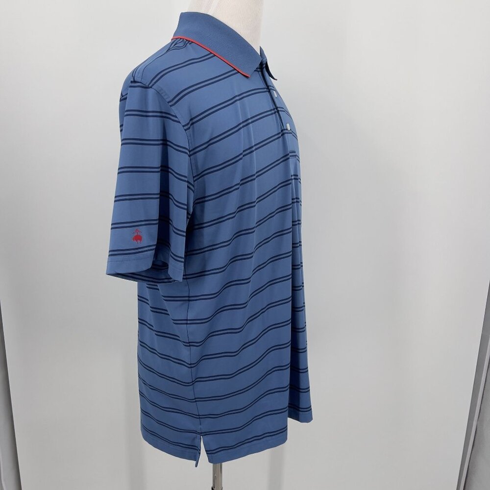 Brooks Brothers Men's XL extra large  Blue Striped Performance Series Polo Shirt - Picture 4 of 6